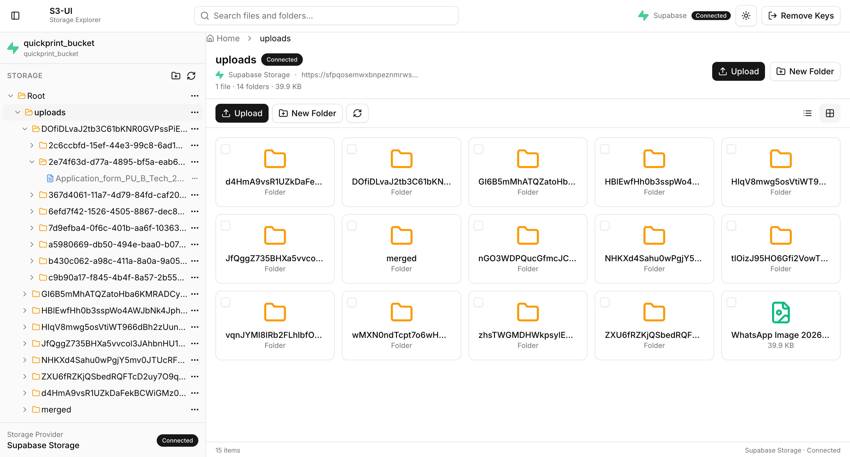 S3-UI file explorer