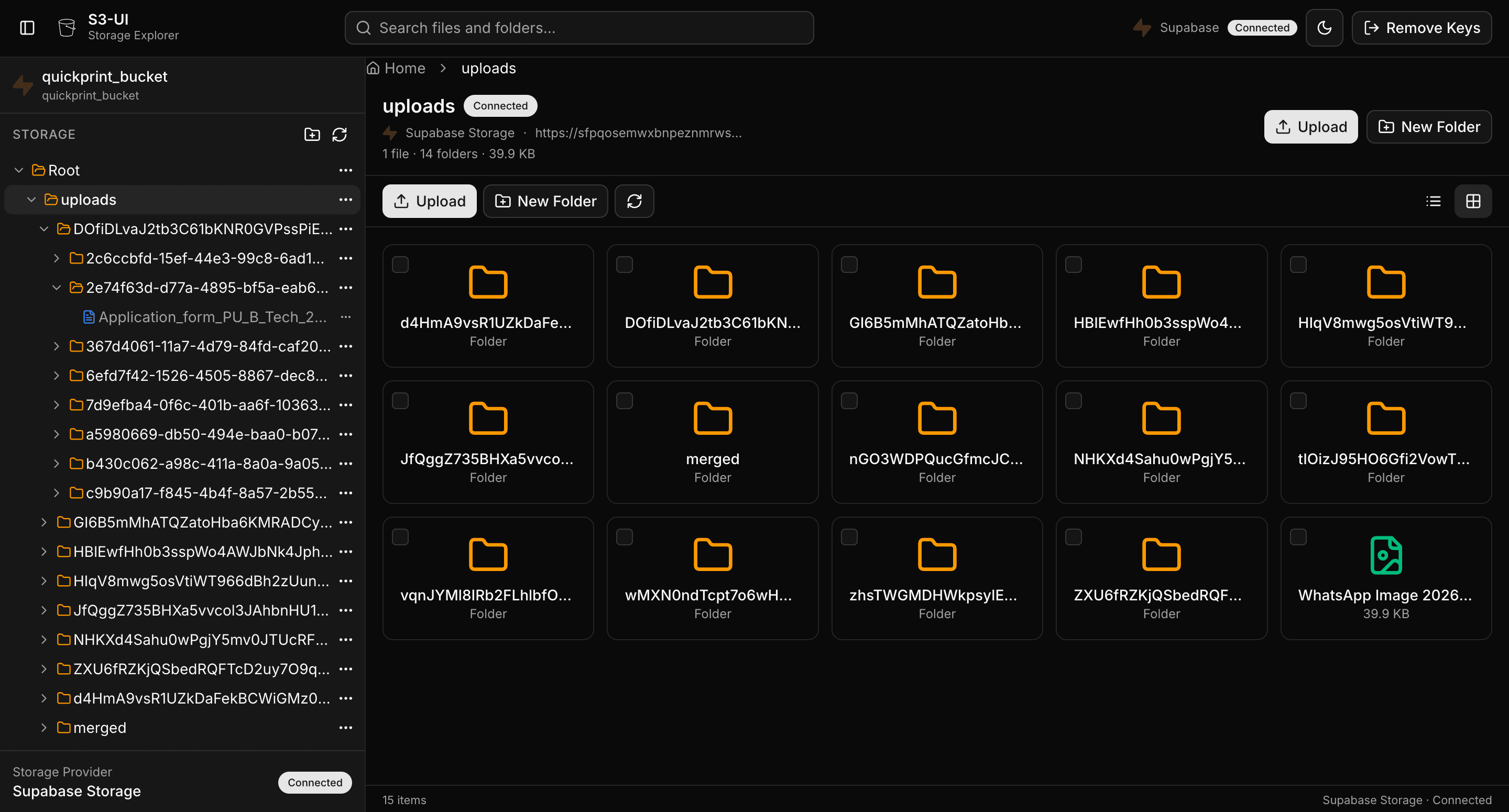 S3-UI file explorer